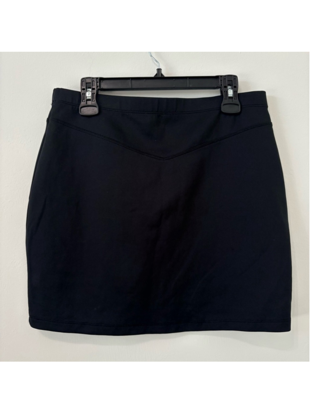 Free People Ponte Knit Mini Skirt Sz L Black EUC - Picture 5 of 8